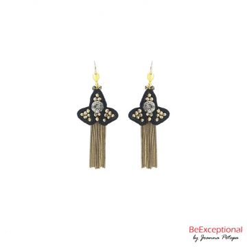 Hand embroidered earrings Eclipse Kanda