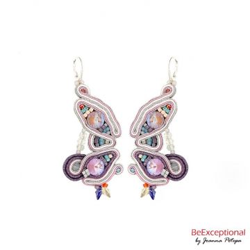 Hand embroidered earrings Pastel-Love BP