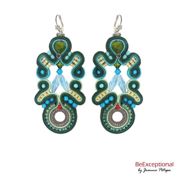 Soutache hand embroidered earrings Lear