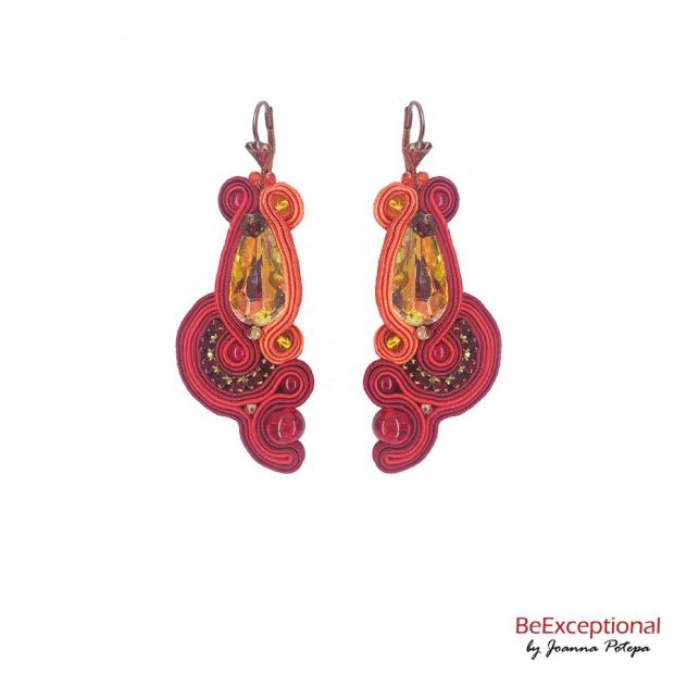 Soutache hand embroidered earrings Itamish M