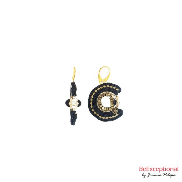 Hand embroidered earrings Eclipse Kerl G