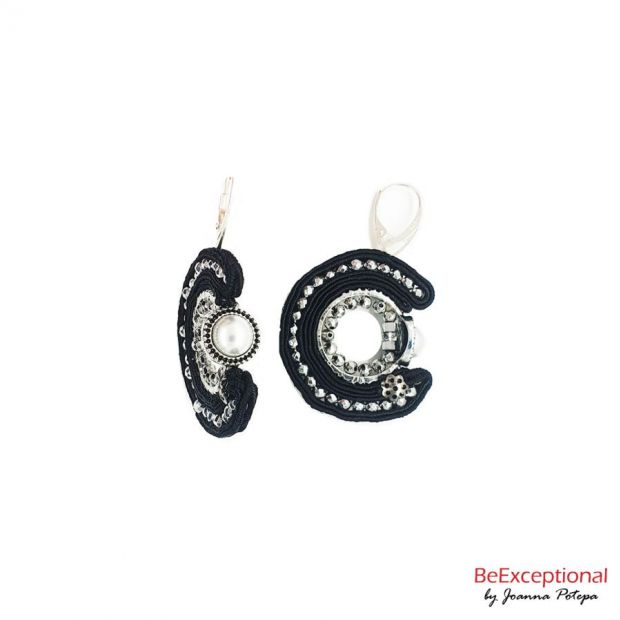 Hand embroidered earrings Eclipse Kerl S